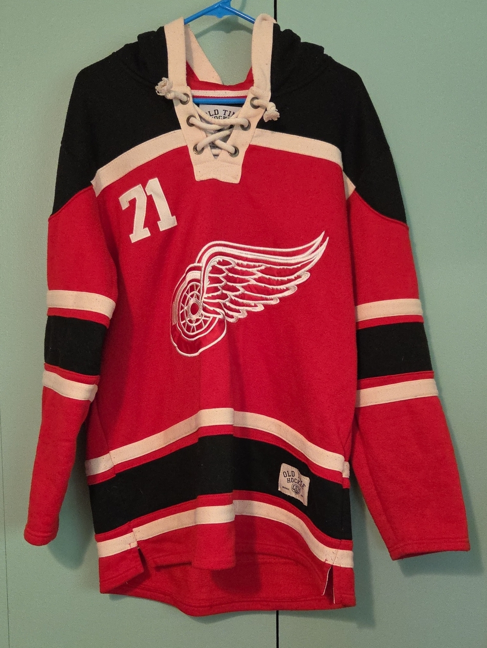 Old Time Hockey Detroit Red Wings 71 Larkin Hoodie Size Large
